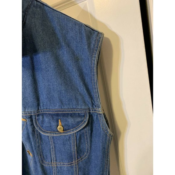 Vtg 1994 Warner Brothers Eagle Ridge -Looney Tunes  Denim Sleeveless Vest-M Blue - Picture 8 of 9